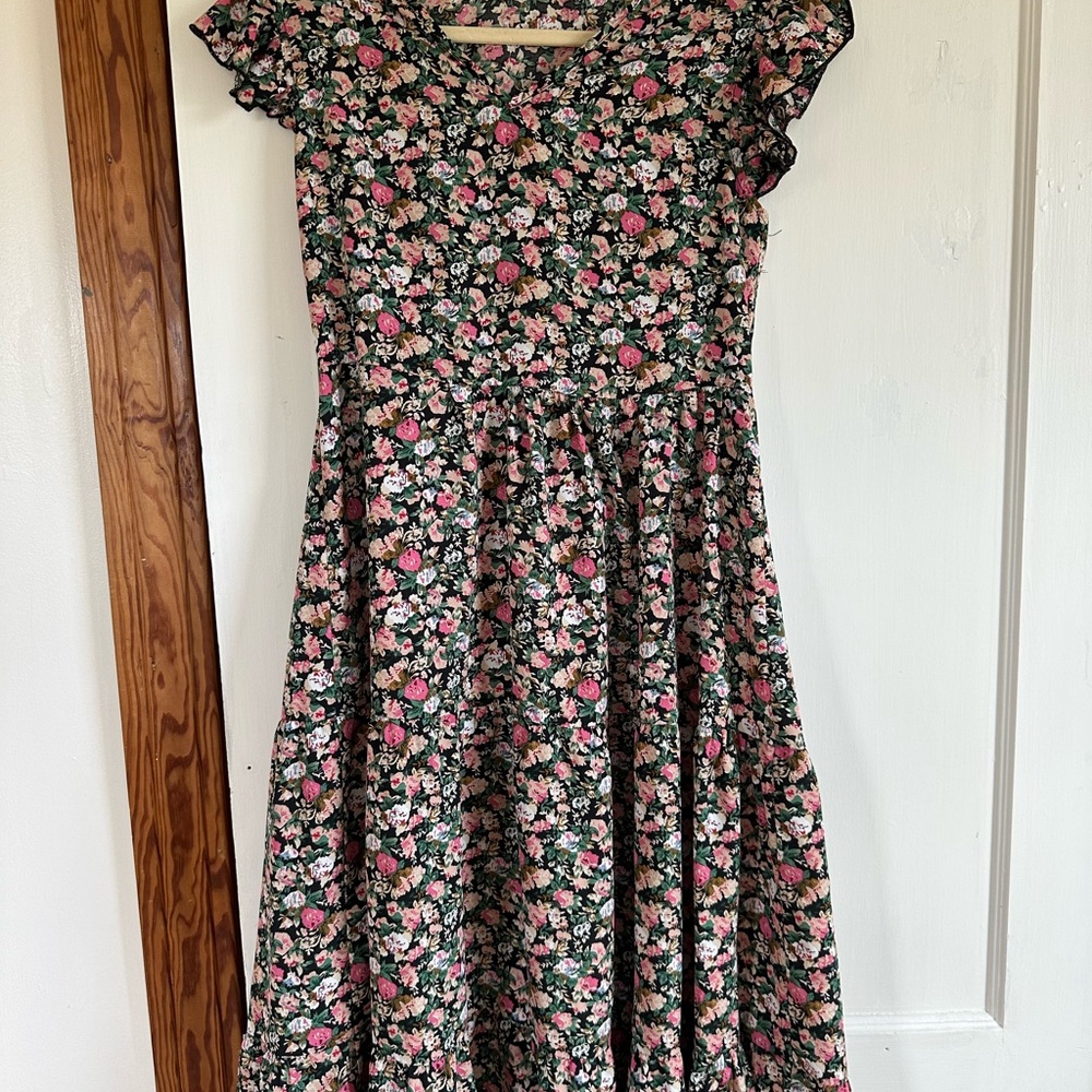 Floral Dress - Pink and Green